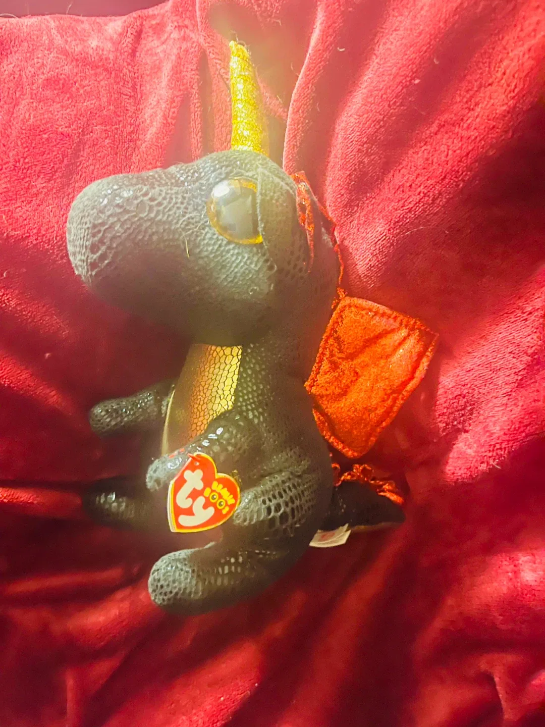 Ty Beanie Boo Black Dragon Plush