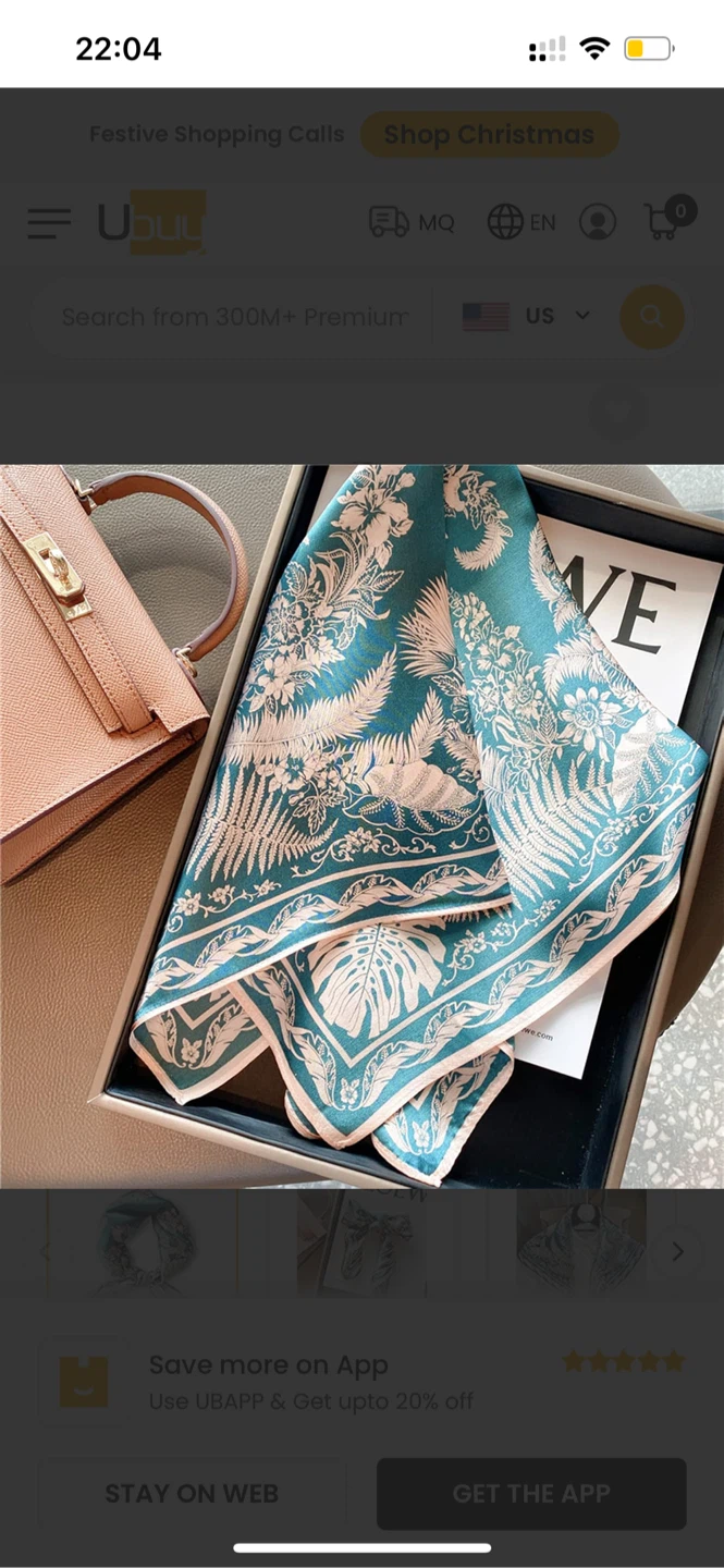 PoeticEHome Silk Square Scarf - Teal Floral Pattern - photo 2