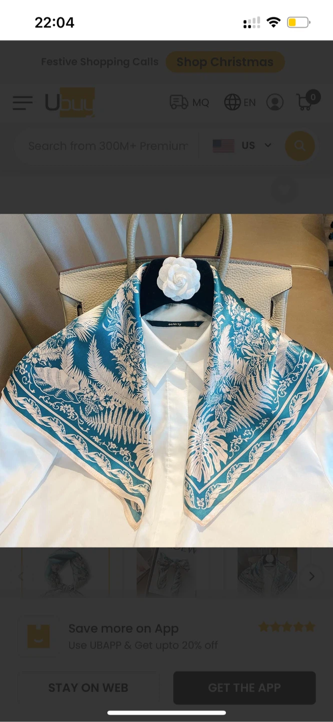 PoeticEHome Silk Square Scarf - Teal Floral Pattern - photo 5