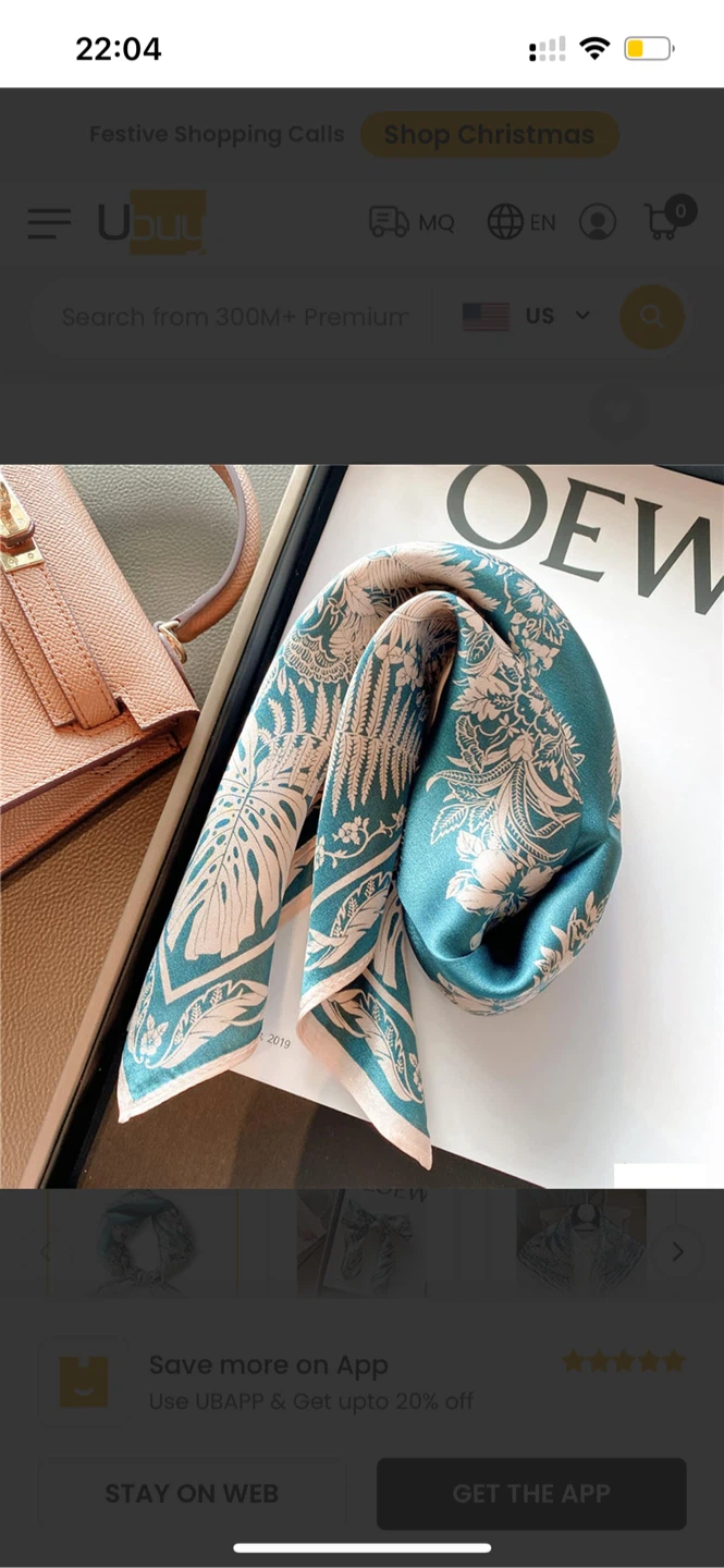PoeticEHome Silk Square Scarf - Teal Floral Pattern - photo 4