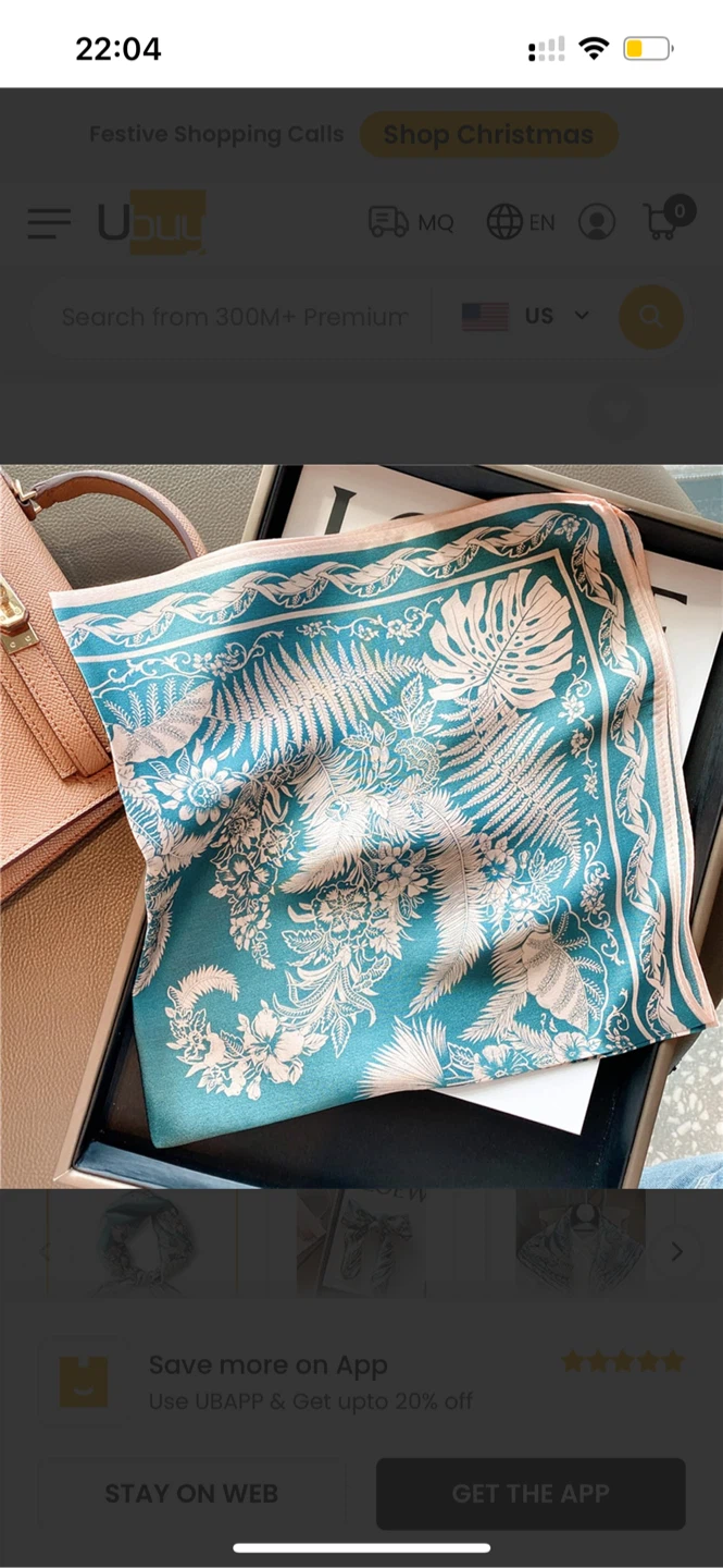 PoeticEHome Silk Square Scarf - Teal Floral Pattern - photo 3