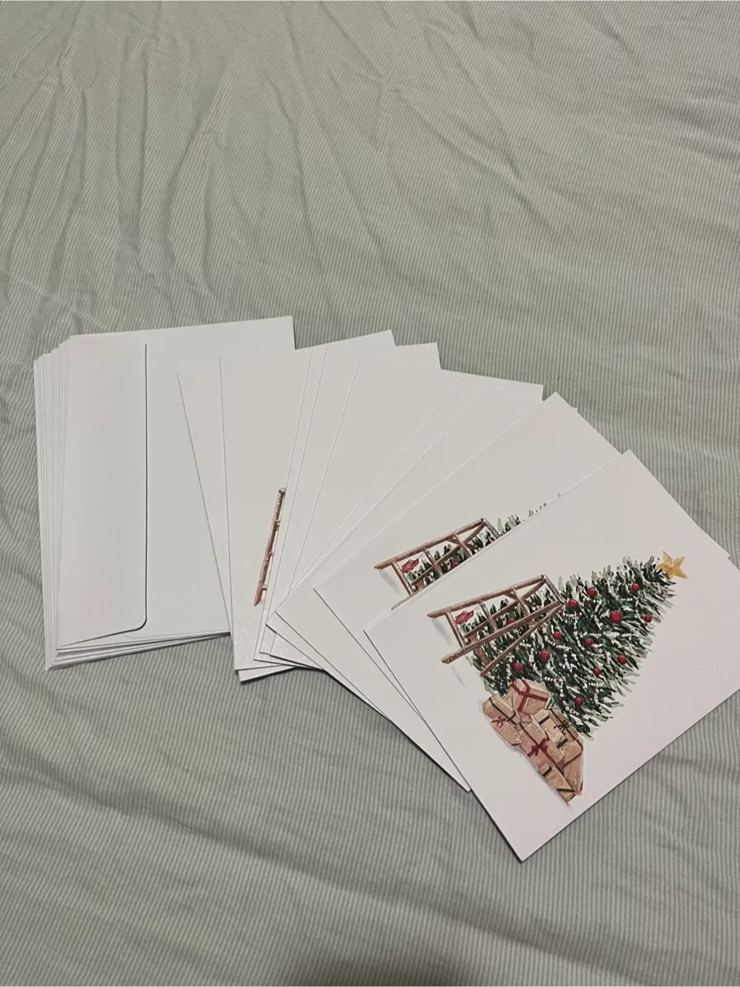 9 Christmas Cards with White Envelopes