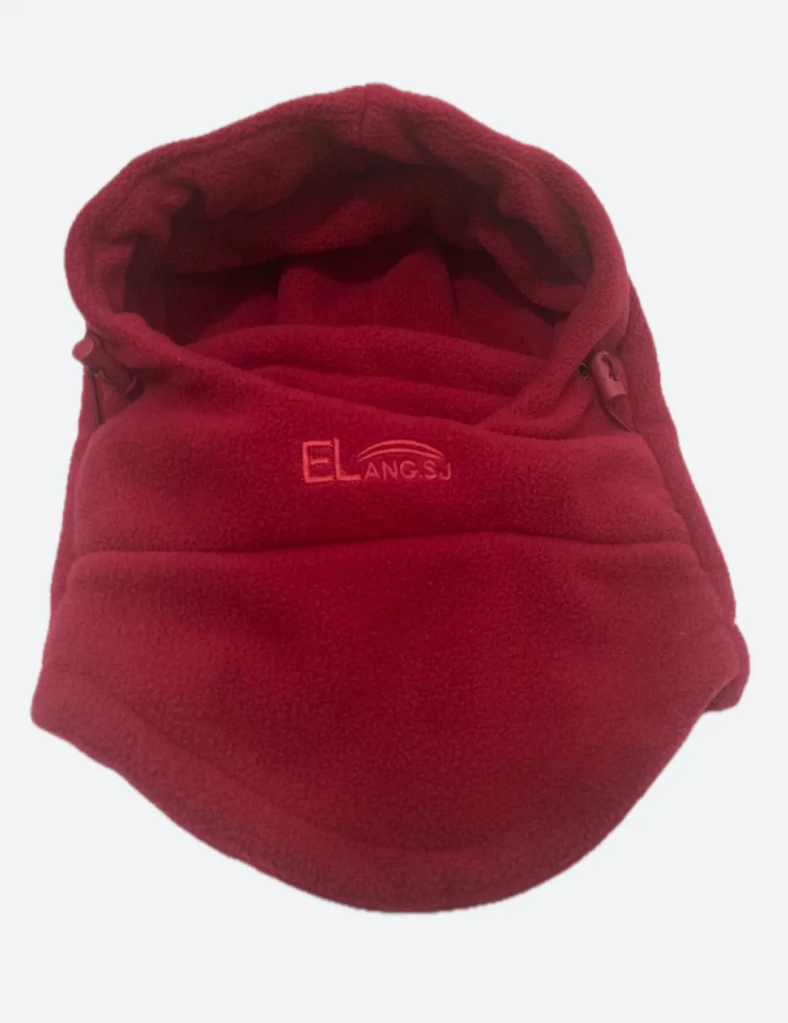 ELANG.SJ Red Fleece Full Face and Neck Cover Hood