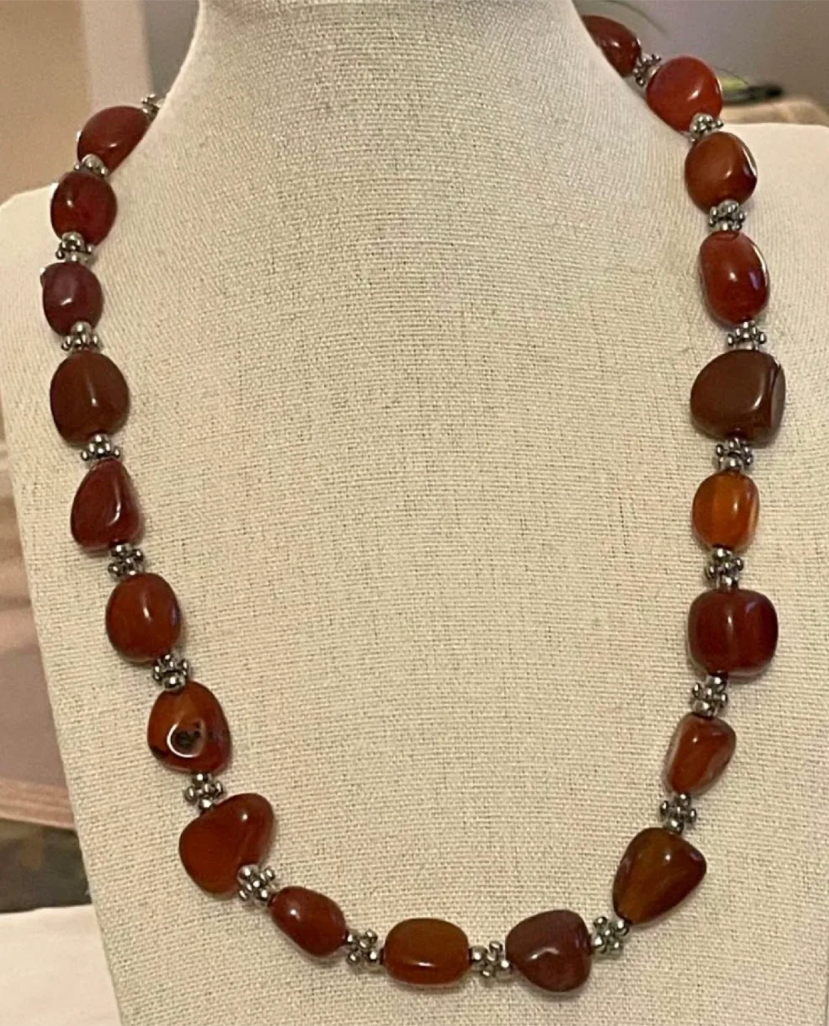 #Cleanout- Red Stone Beaded Necklace