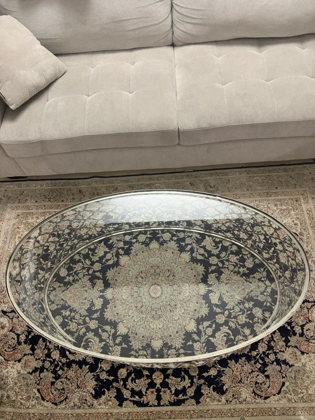 Oval Glass Top Coffee Table image indicator(3)