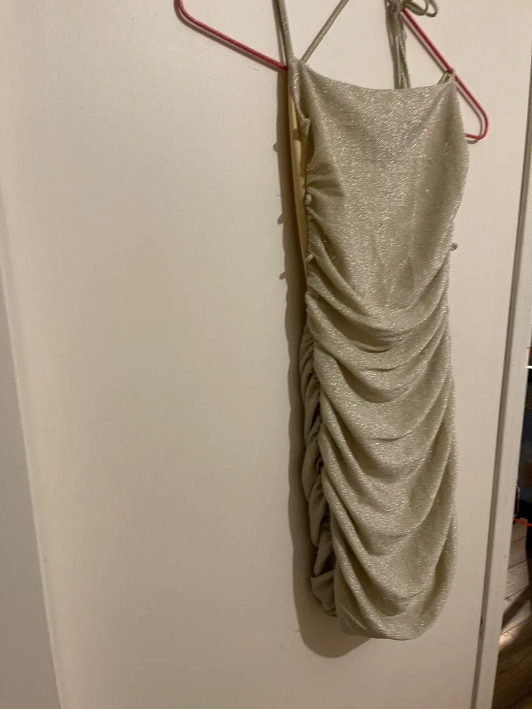 Babyboo  Ruched Mini Dress - Gold size S