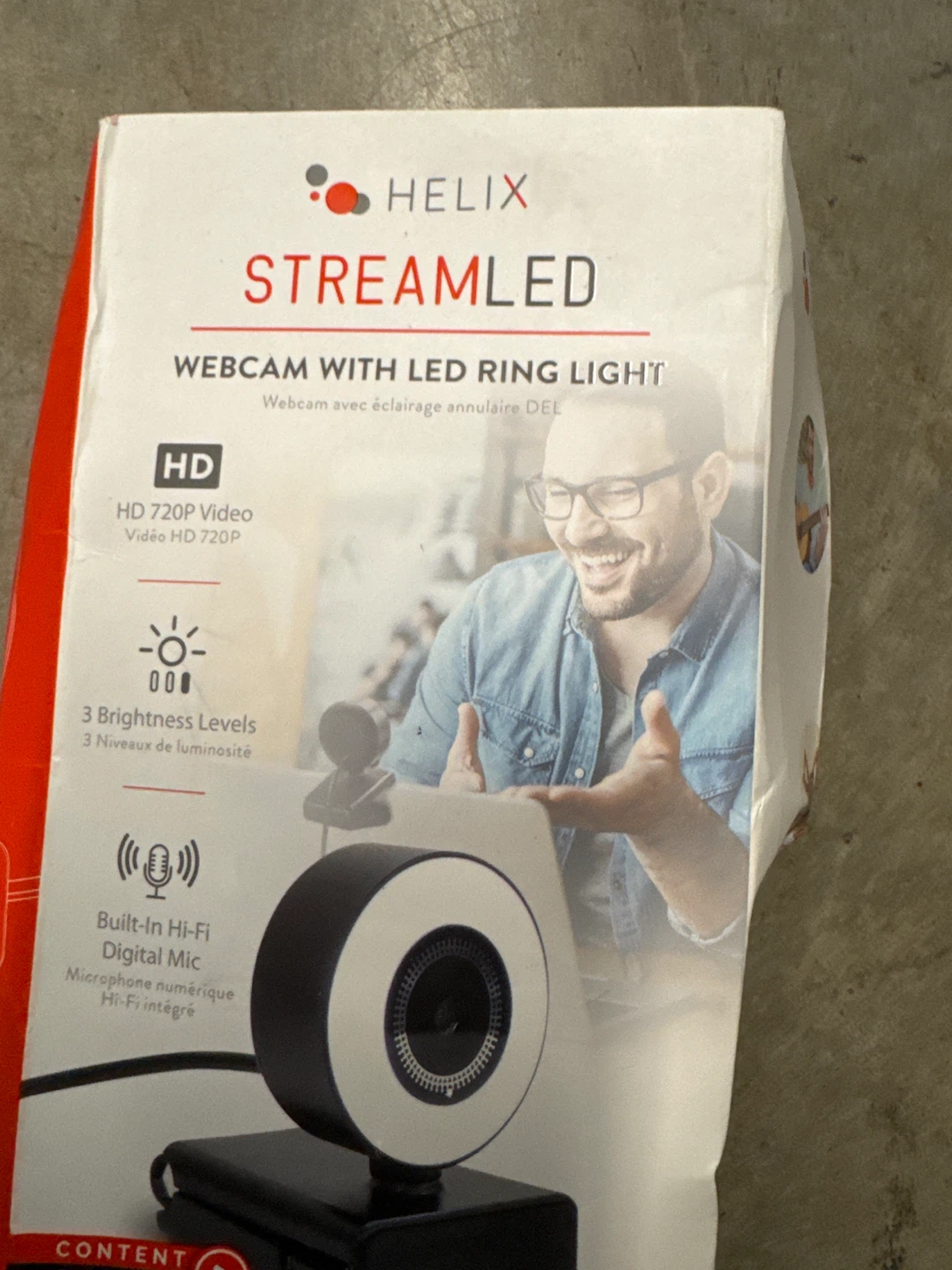 Helix Streamled Webcam with LED Ring Light - New - photo 2