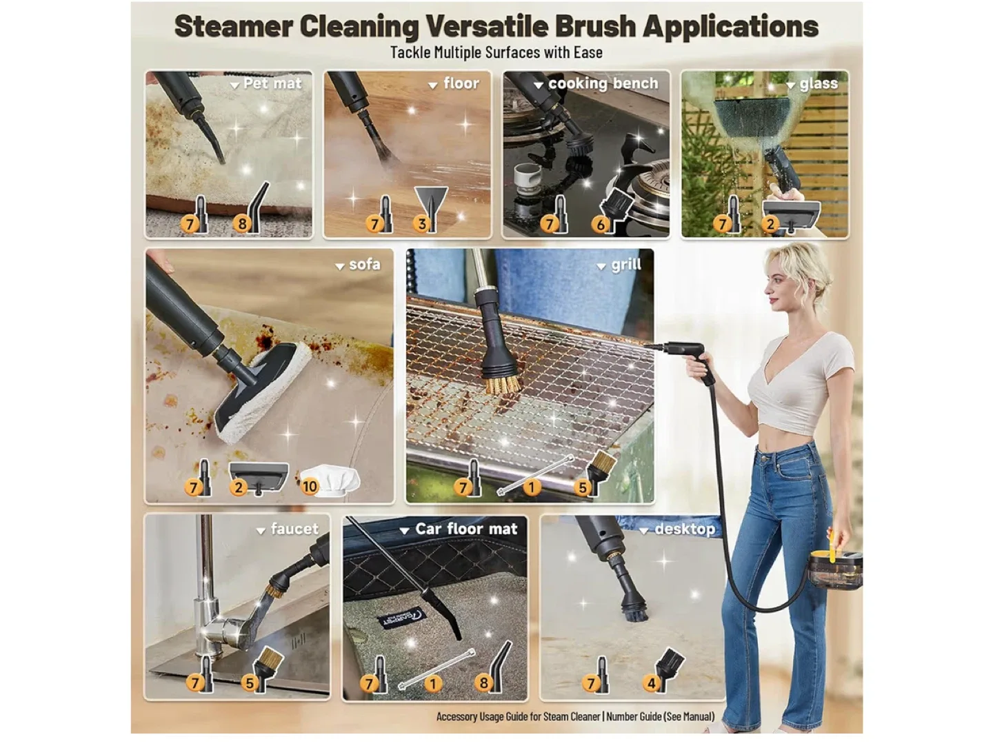 Handheld Steam Cleaner w/ Accessories