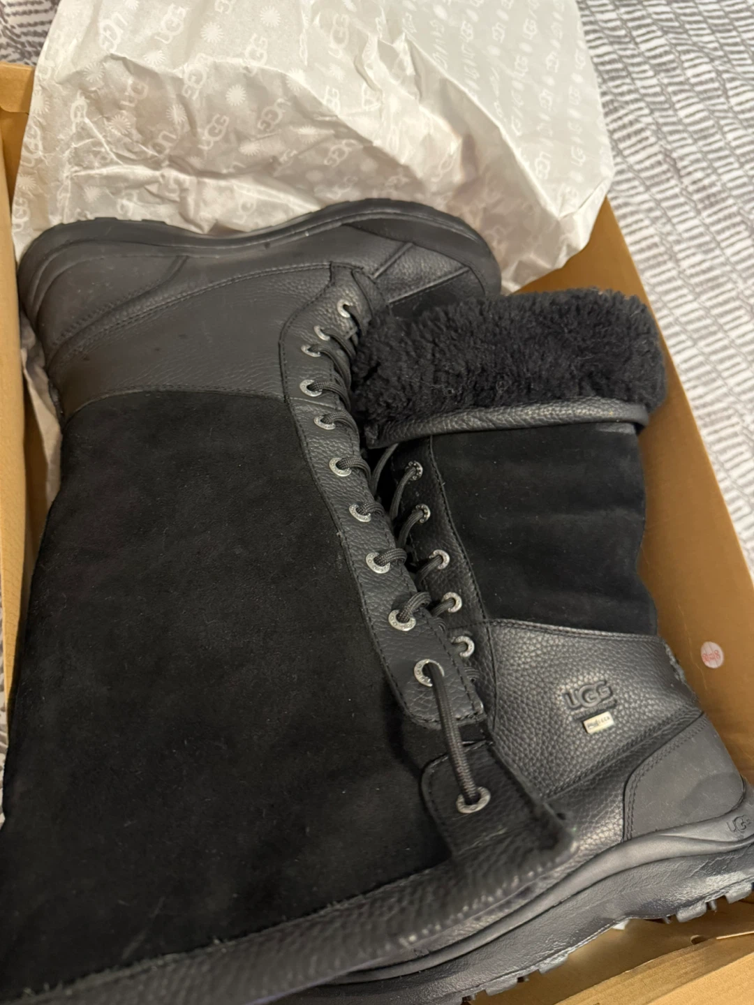 UGG Black Leather Boots US 8.5 - photo 3