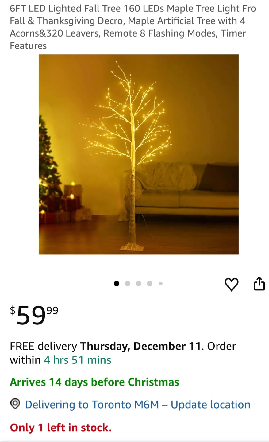 6FT LED Lighted Birch Tree - photo 5