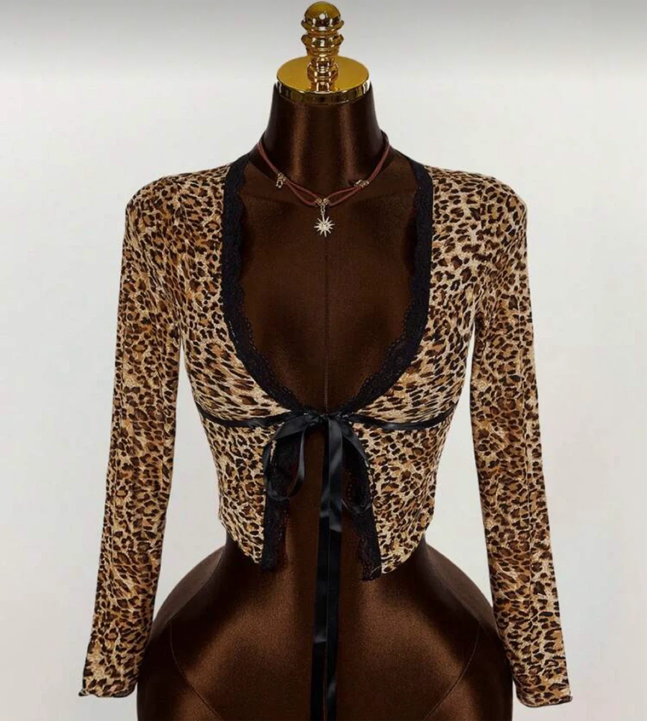 Leopard Print Long Sleeve Top