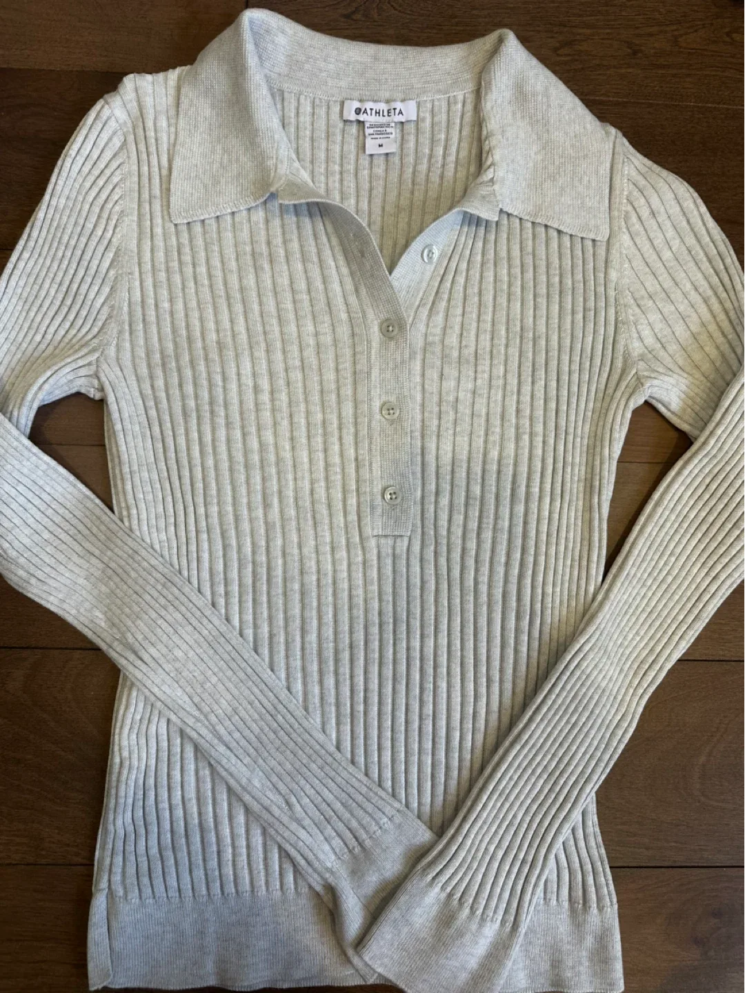 Athleta Ribbed Polo Top - Size M