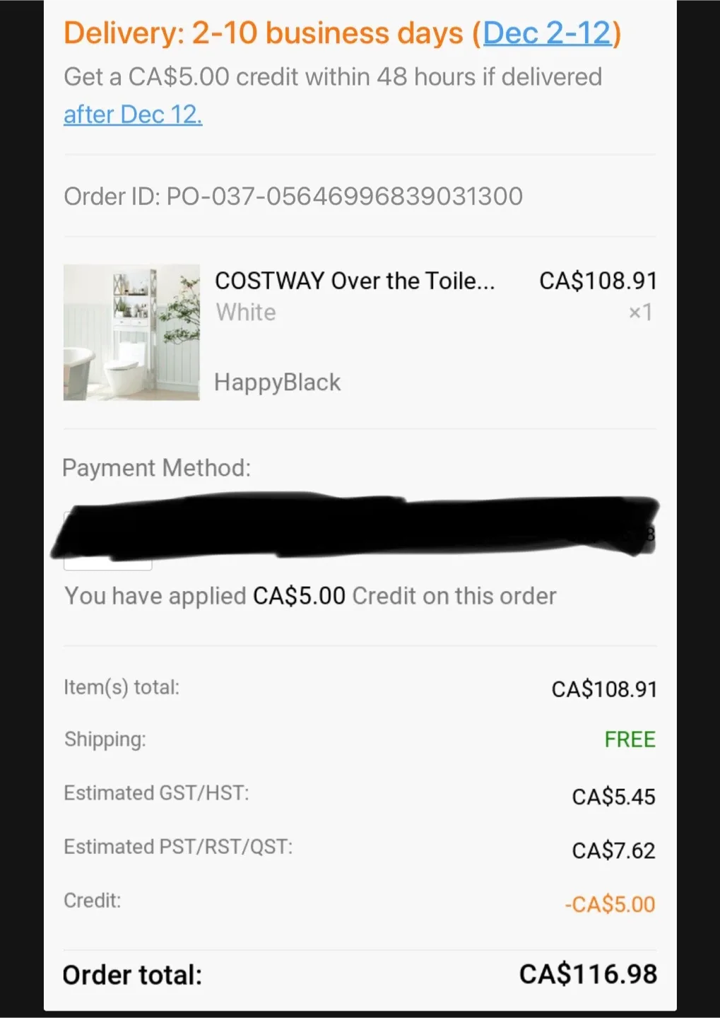 COSTWAY Over The Toilet Storage Rack - White image indicator(3)