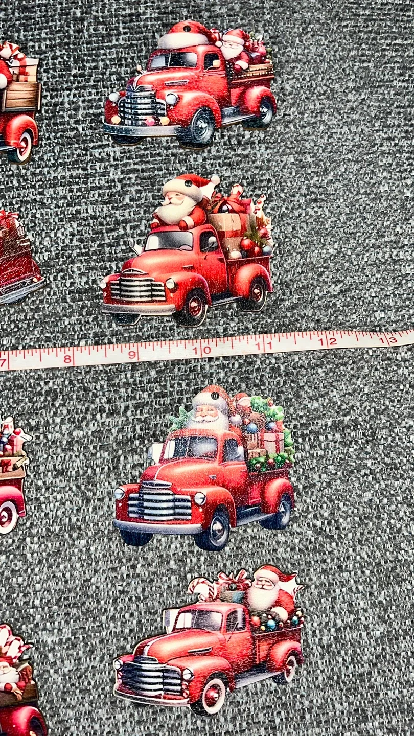 #Cleanout   Christmas Truck Wooden Ornaments image indicator(4)