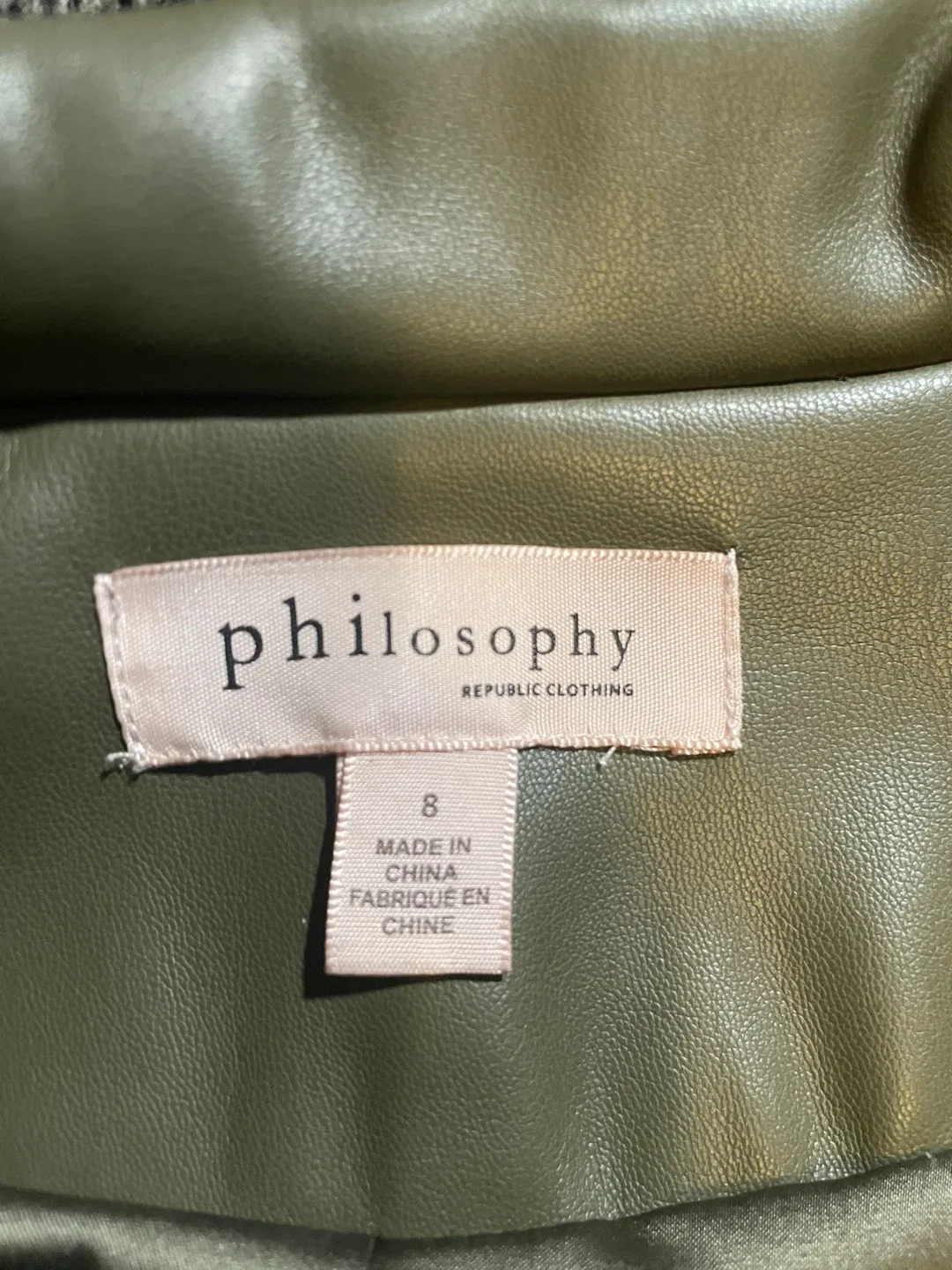 Philosophy Republic Clothing Olive Green Jacket - Size 8 image indicator(4)