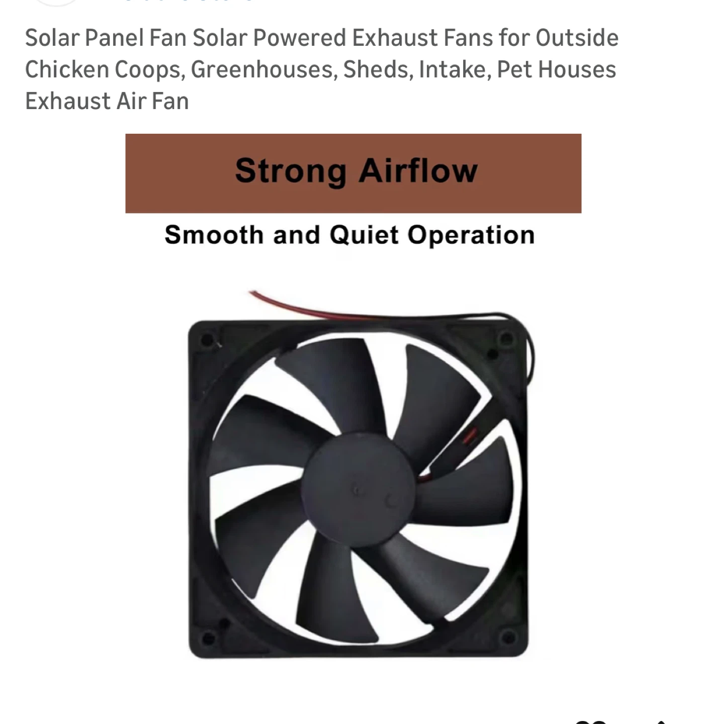 Solar Panel Fan - Exhaust Fan for Chicken Coops/Greenhouses - photo 3
