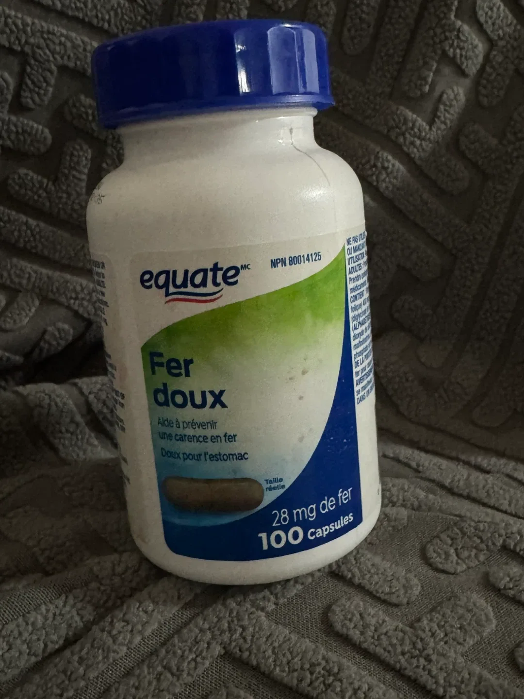 Equate Fer doux 28mg iron capsules