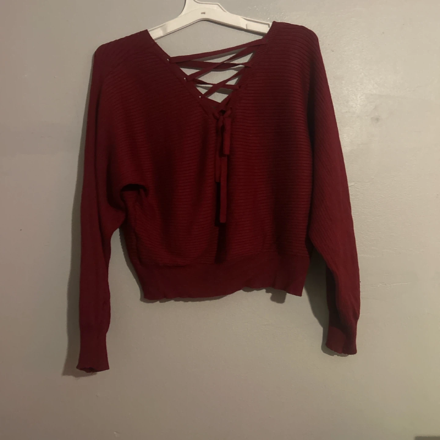 Deb & Heart Burgundy Criss Cross Sweater - L - photo 3