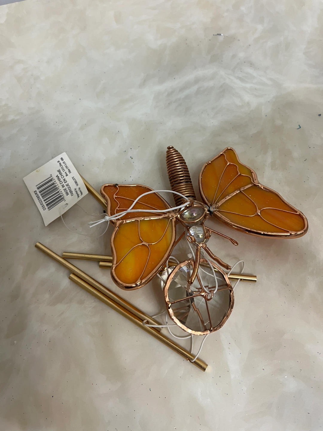 ✨New✨ Butterfly Wind Chime - Orange & Copper - photo 5