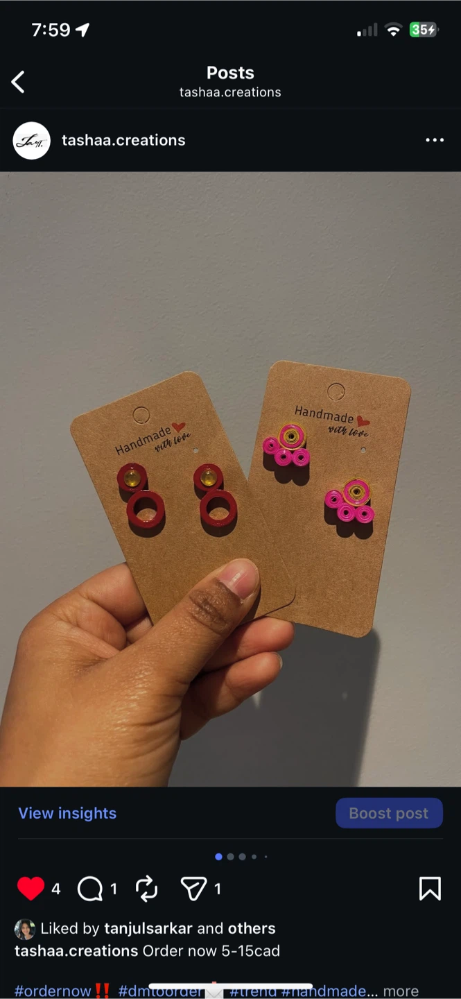 Handmade Quilled Paper Earrings