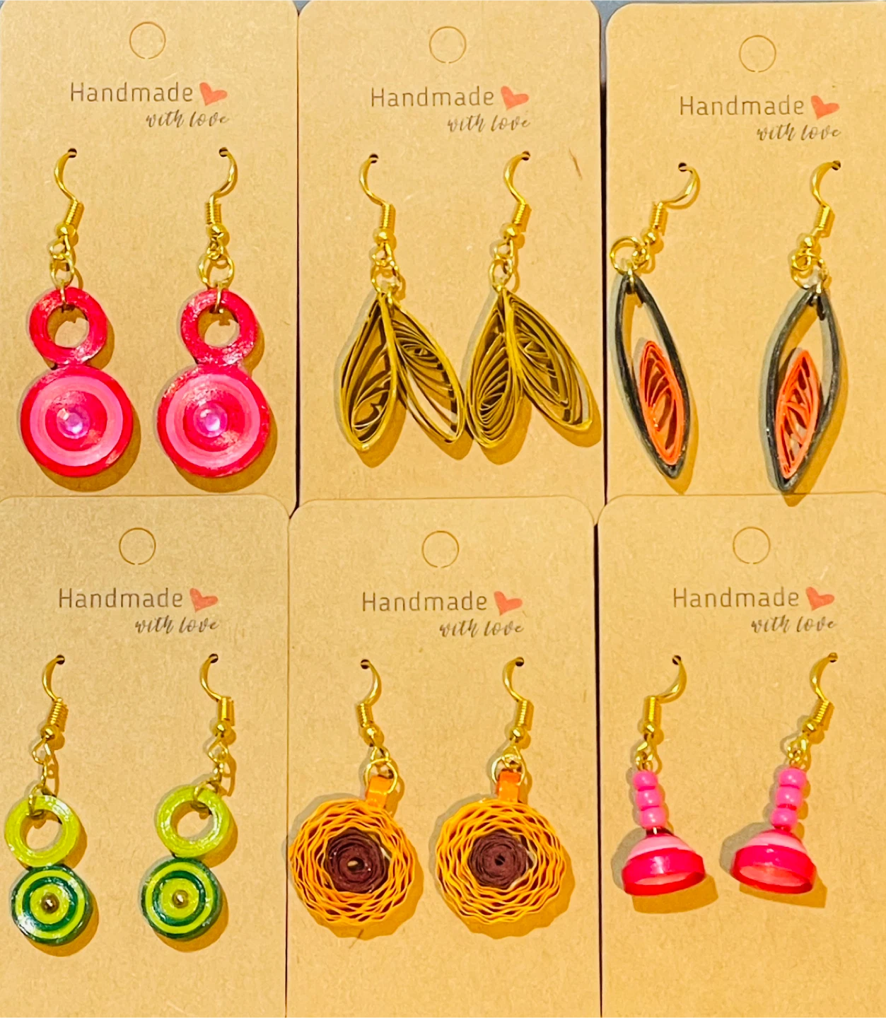Handmade Quilled Paper Earrings - photo 2