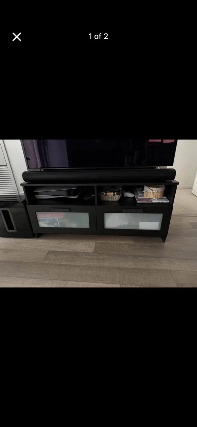 IKEA BESTA TV Stand - Black-Brown