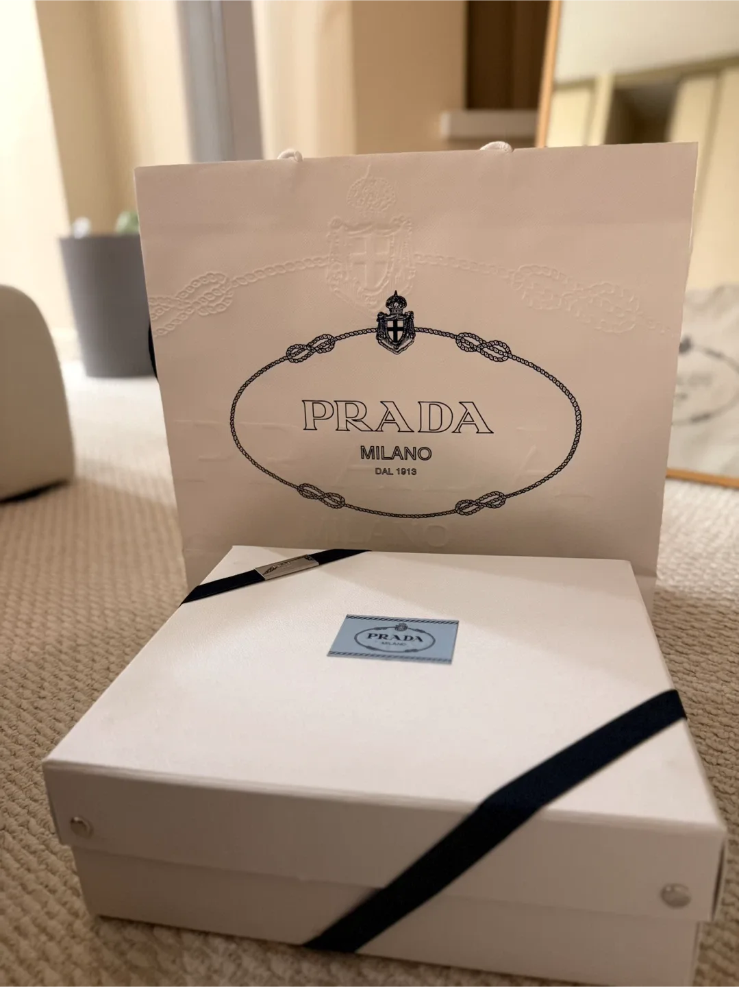 Prada storage box and bag