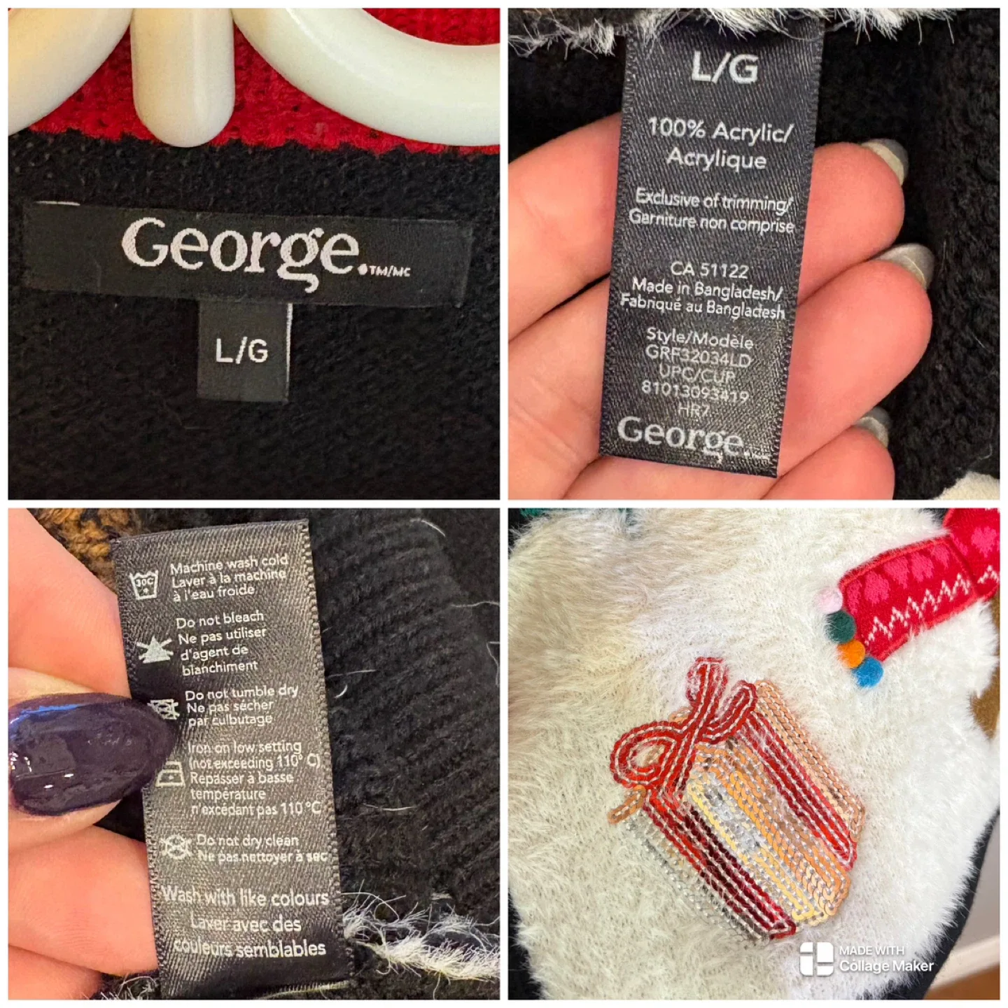 George Black Dashing Through The Snow Sequin Dachshund Sweater image indicator(10)