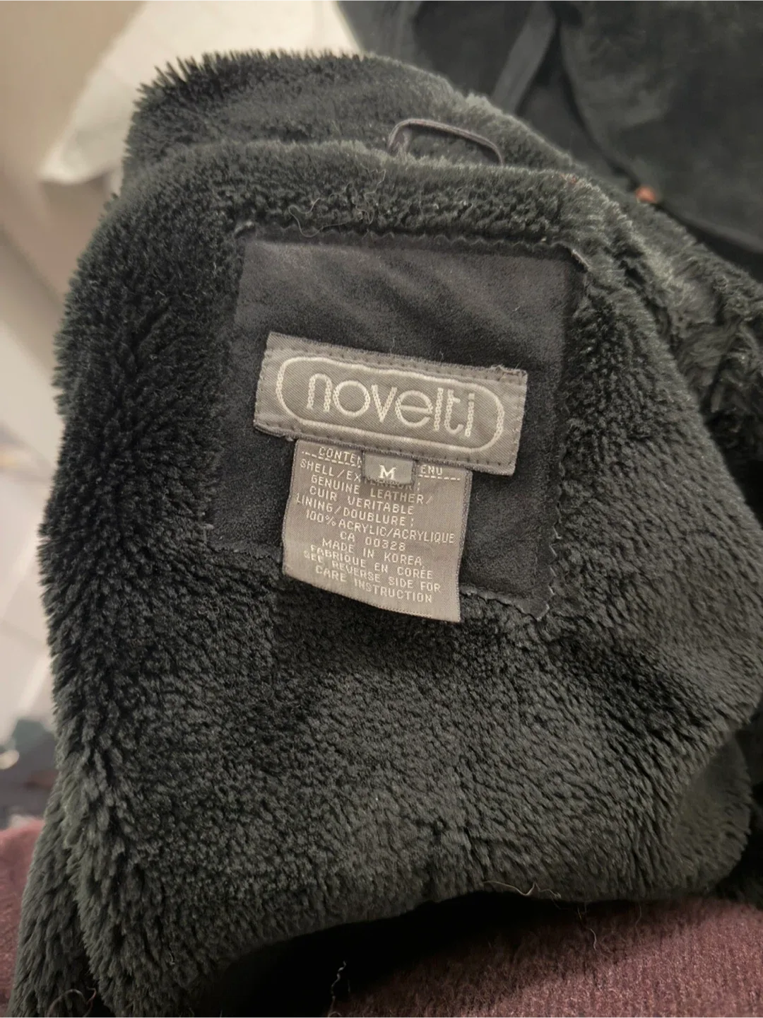 Vintage Black Suede Leather Coat - Size M image indicator(2)