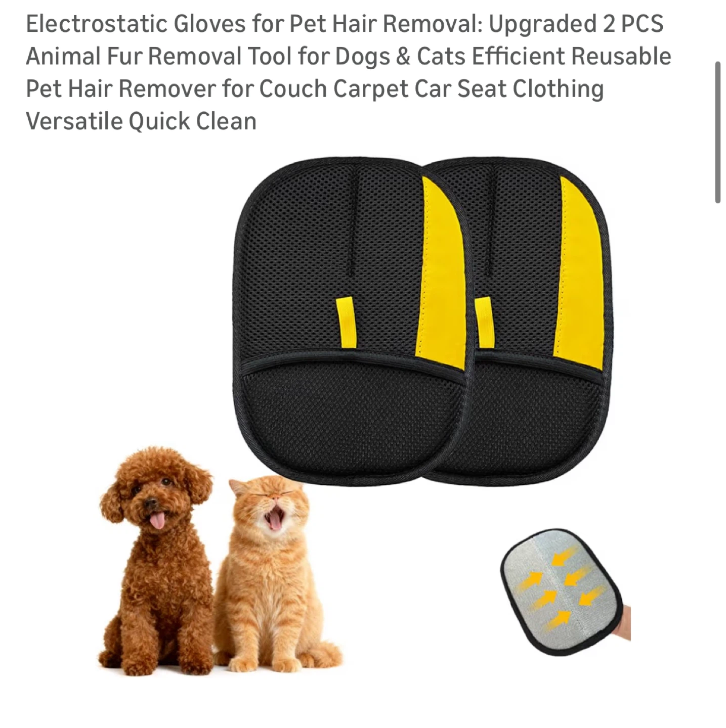 New Pet Hair Removal Glove for Dogs & Cats