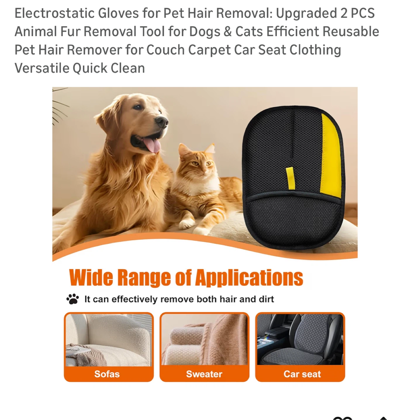 New Pet Hair Removal Glove for Dogs & Cats - photo 5