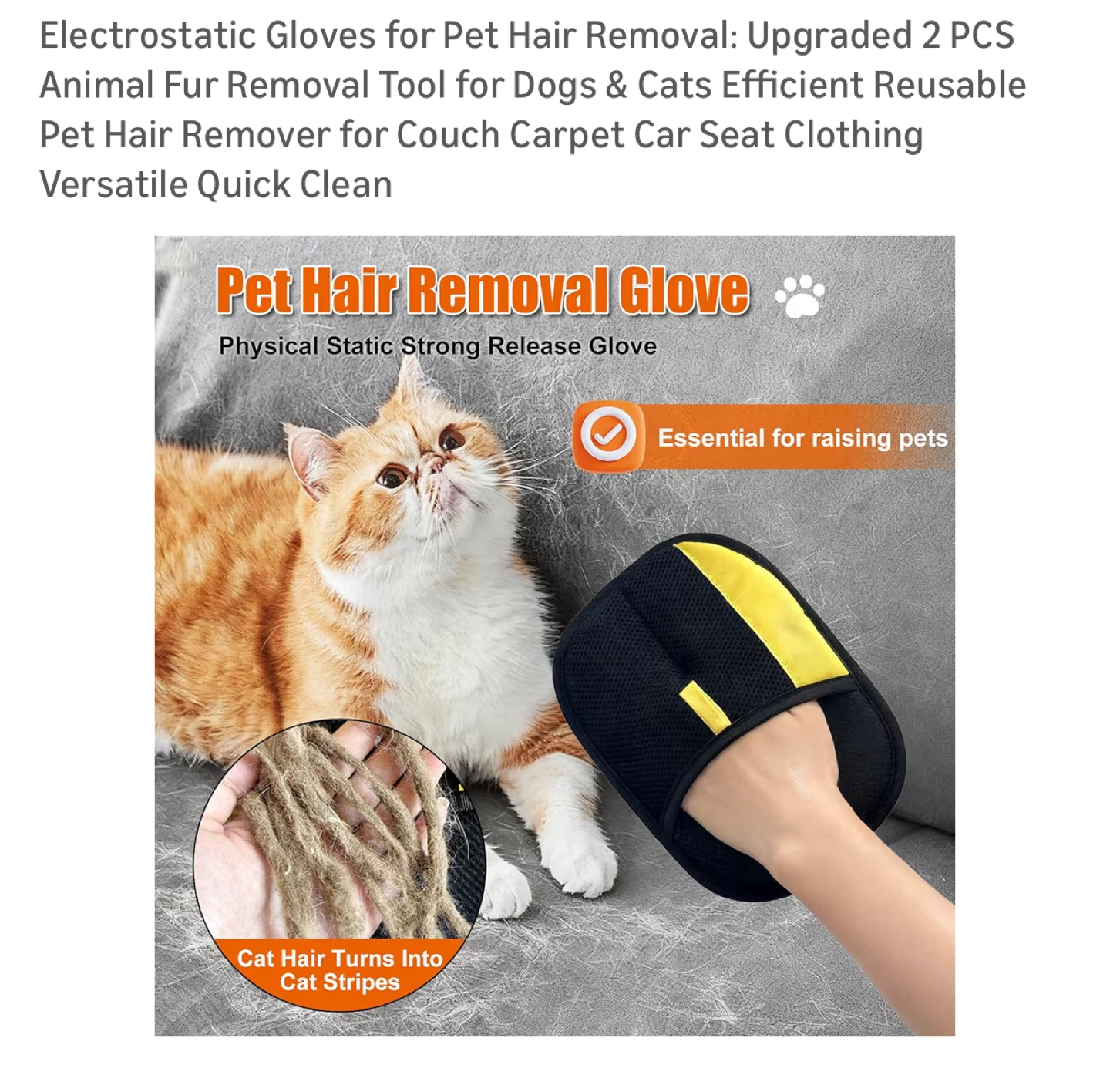 New Pet Hair Removal Glove for Dogs & Cats - photo 2