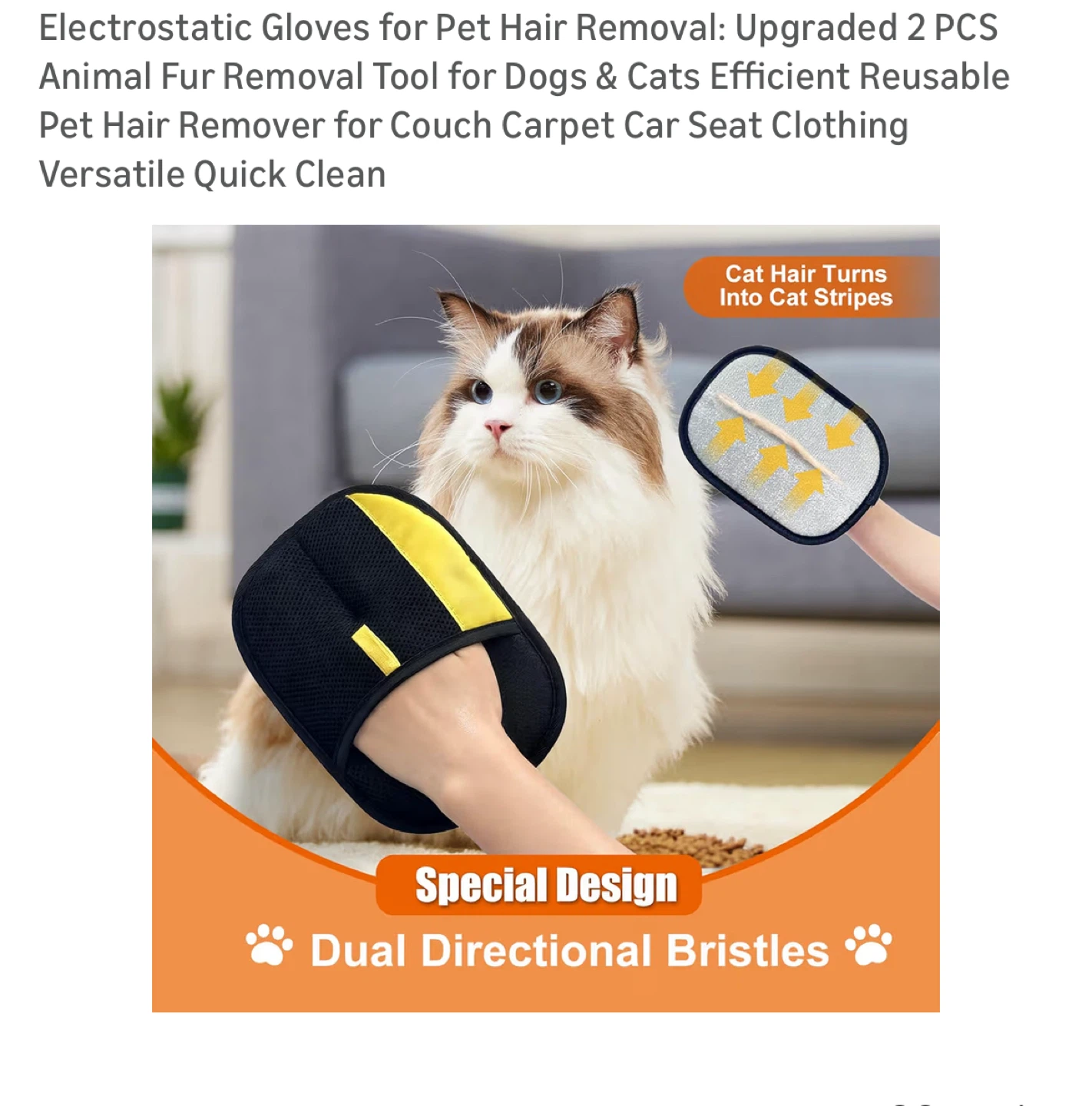 New Pet Hair Removal Glove for Dogs & Cats - photo 3