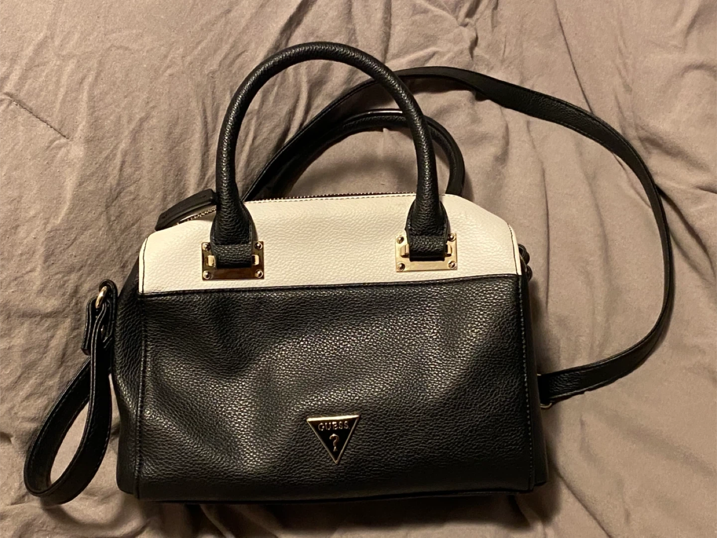 Guess Black & White Satchel