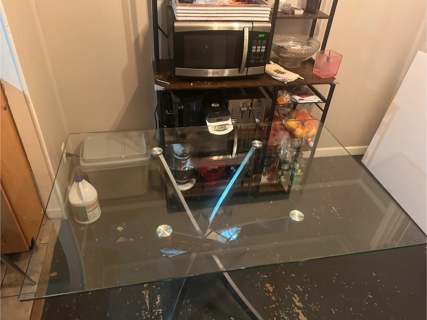 Glass kitchen table with 3 chairs included - photo 3