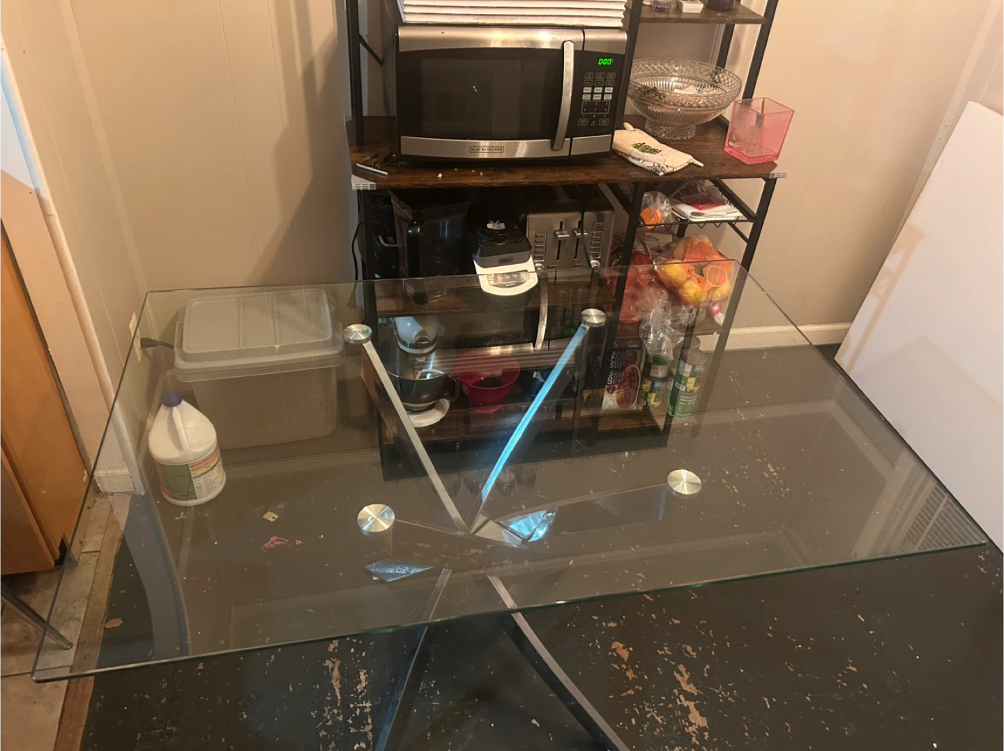 Glass kitchen table with 3 chairs included - photo 2