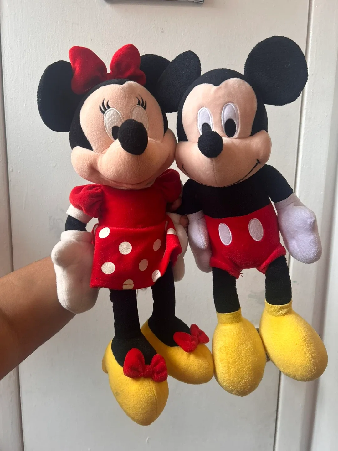 Minnie and Mickey plushies