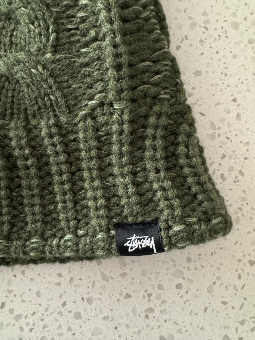 Stussy Cable Knit Bucket Hat Olive S/M - photo 4