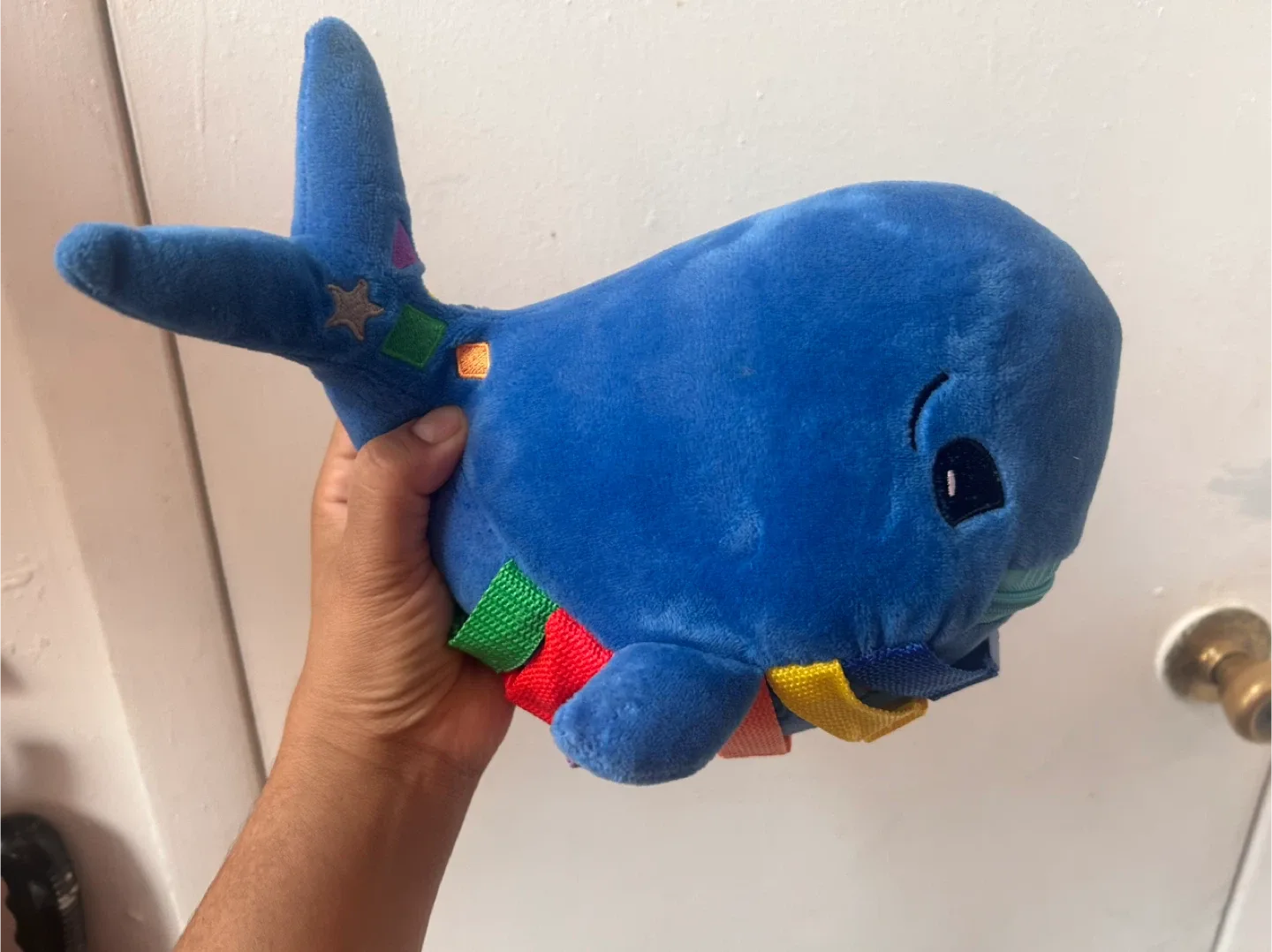 Buckle Toys Blu Whale Stuffed Animal Montessori