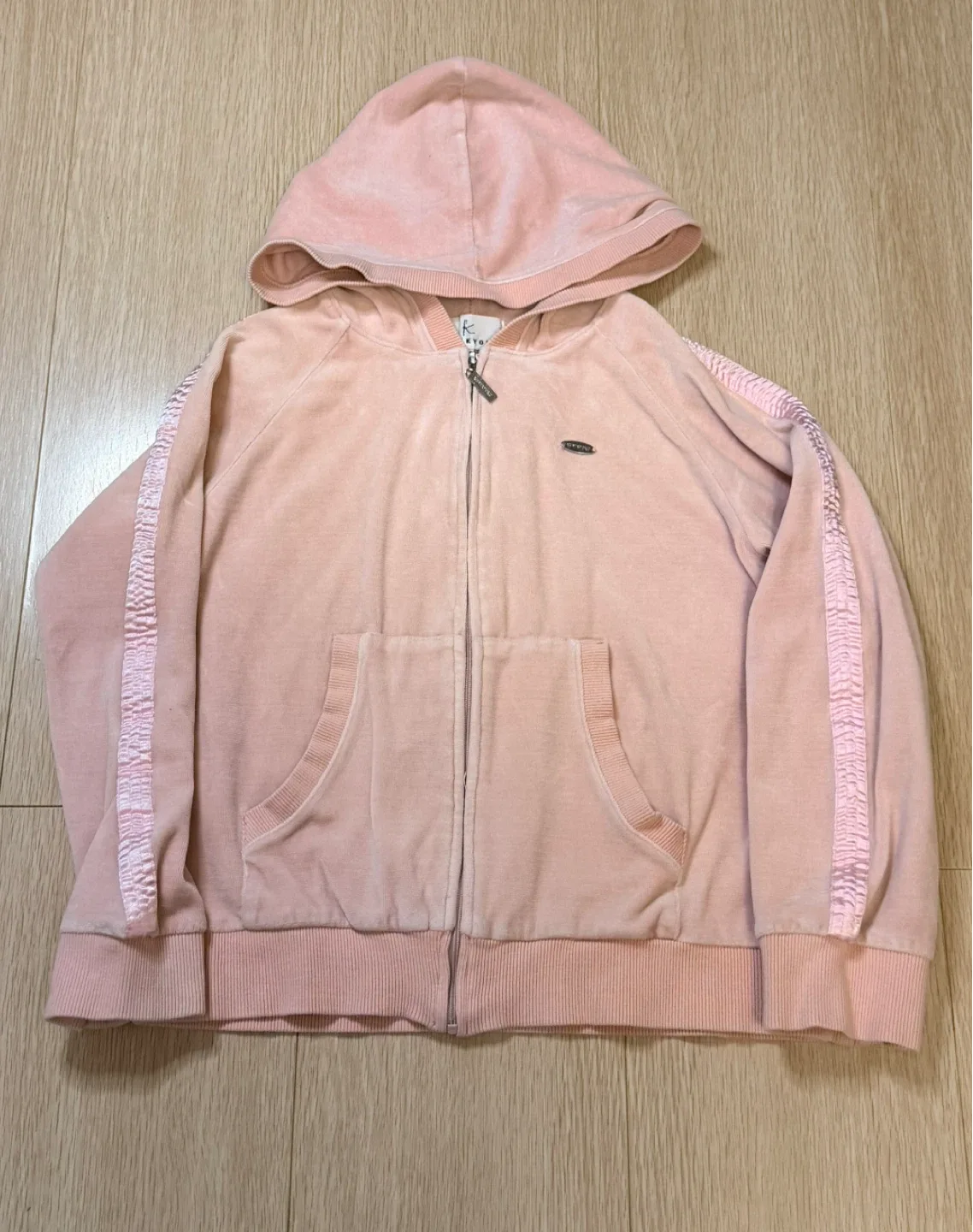 Kui Kyoku Pink Velour Hoodie