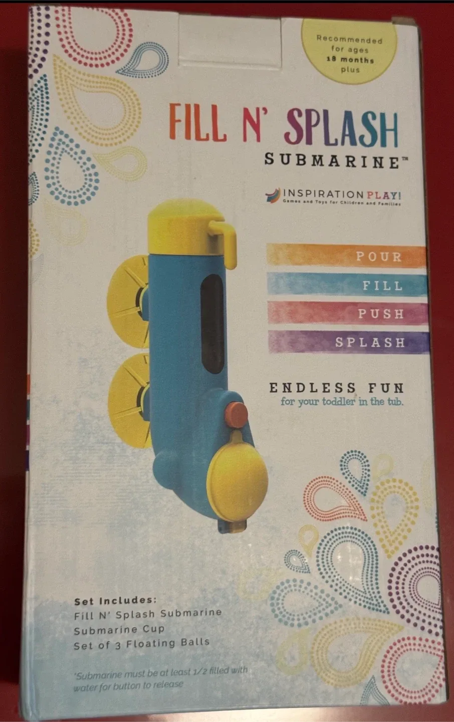 Fill N' Splash Submarine Kids Bath Toy #cleanout