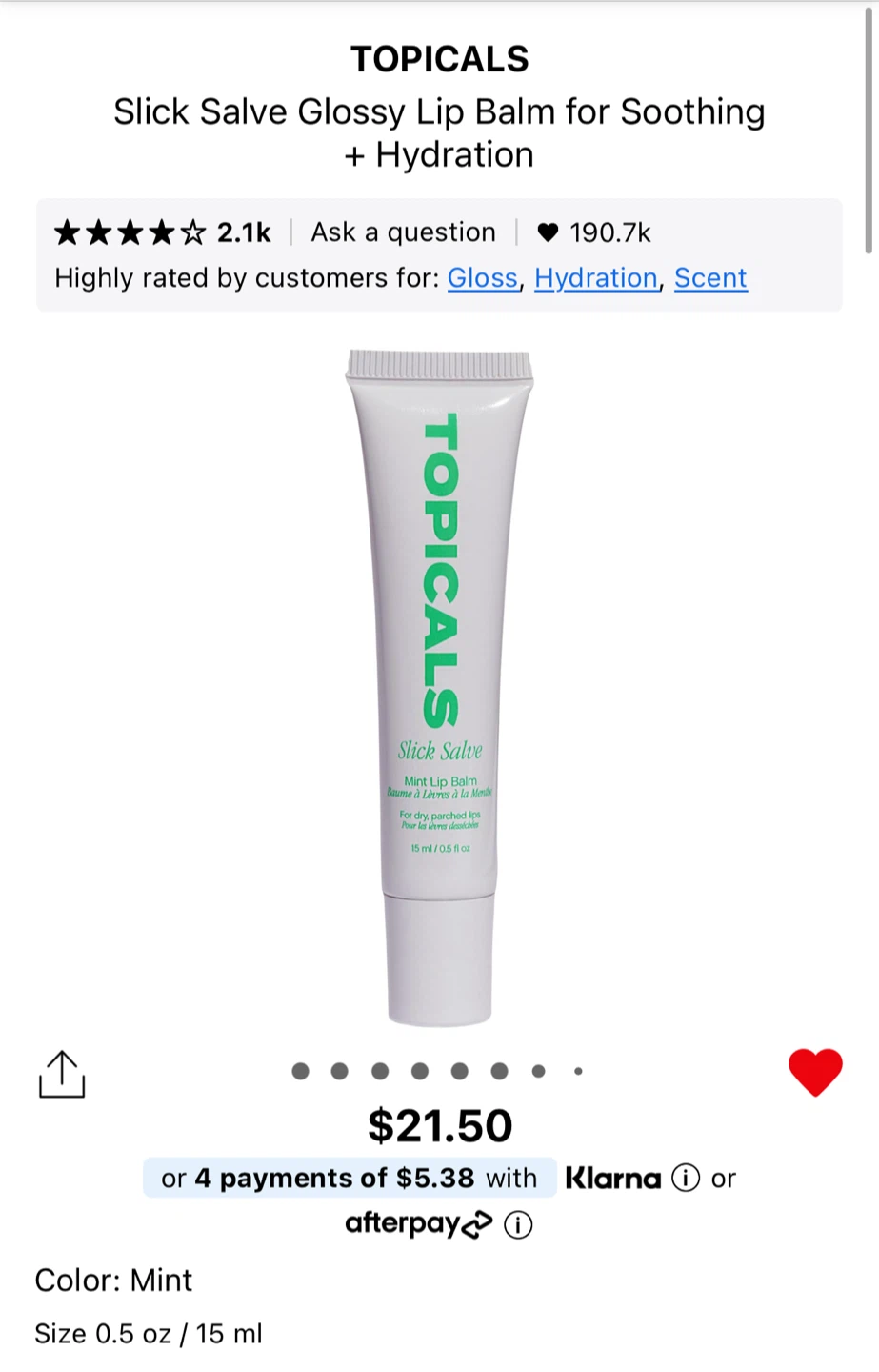 Topicals Slick Salve Mint Lip Balm - photo 2
