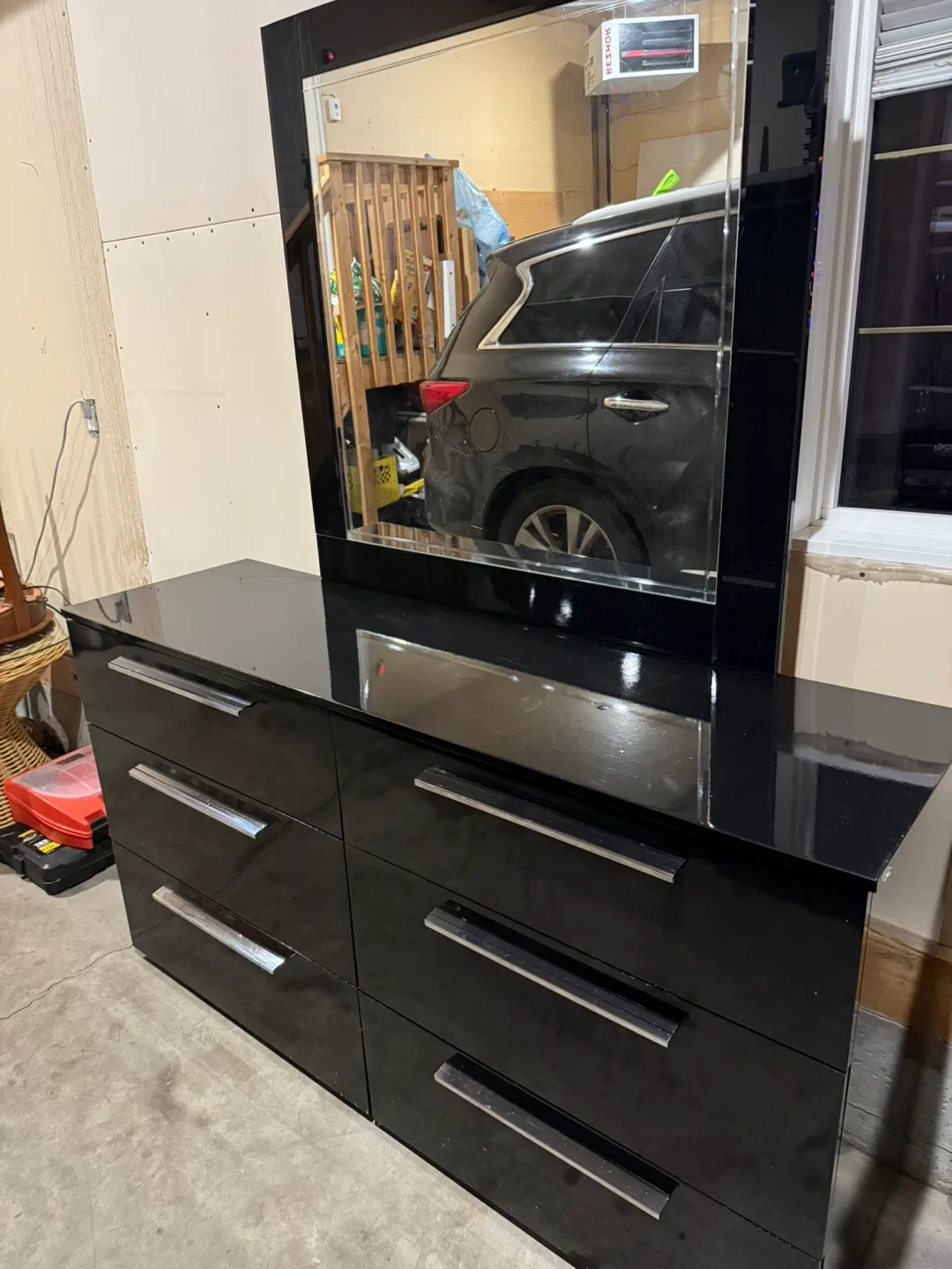 Black Bedroom Set - Bed, Nightstand, Dresser