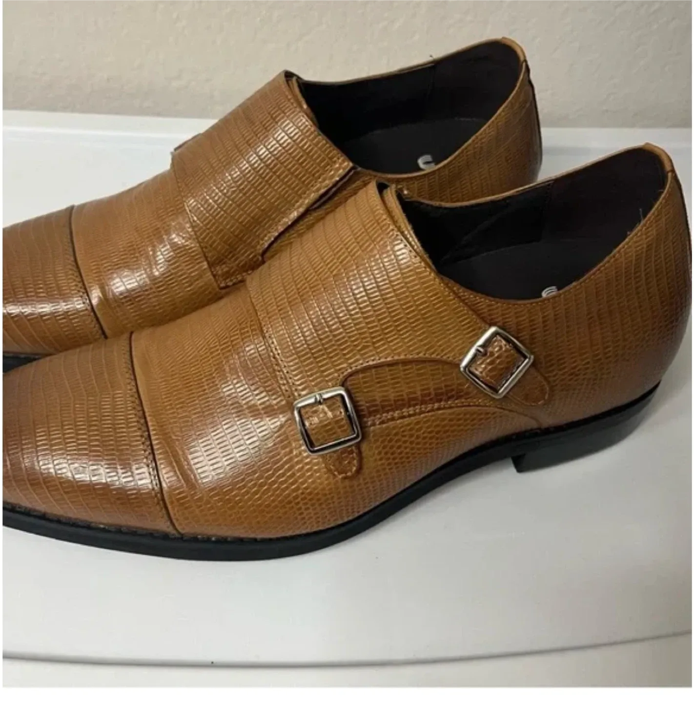 Brown Dual Monk Strap Dress Shoes