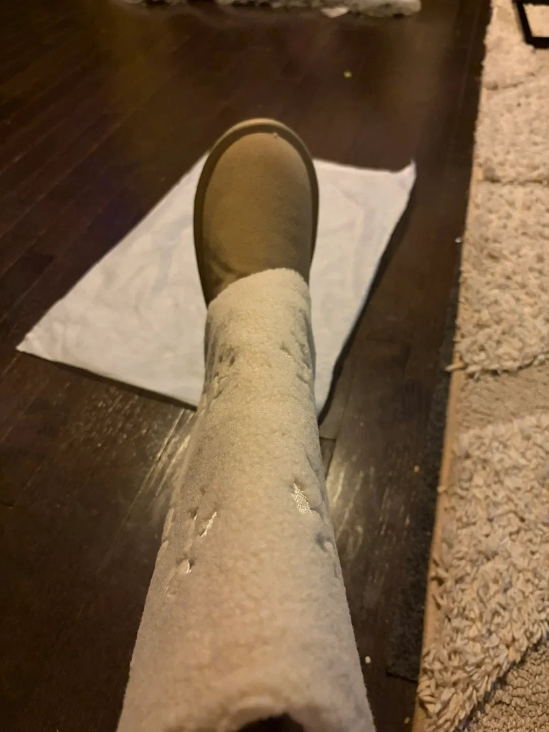 Chrome Hearts Beige Shearling Tall Boots image indicator(4)