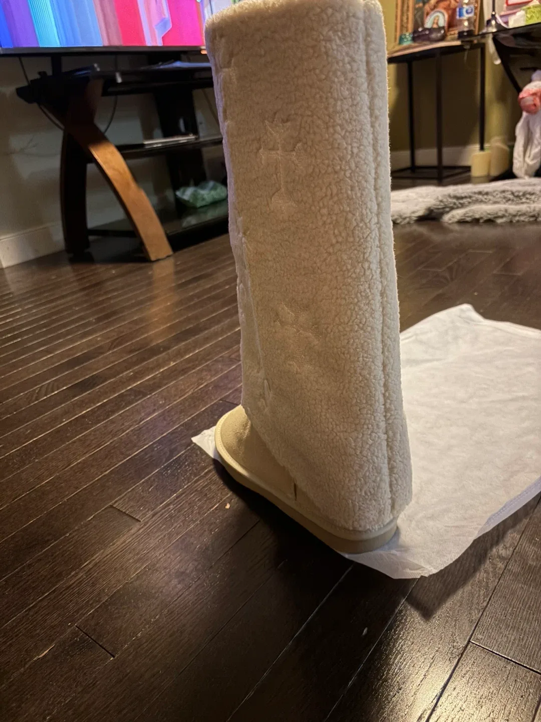 Chrome Hearts Beige Shearling Tall Boots image indicator(3)