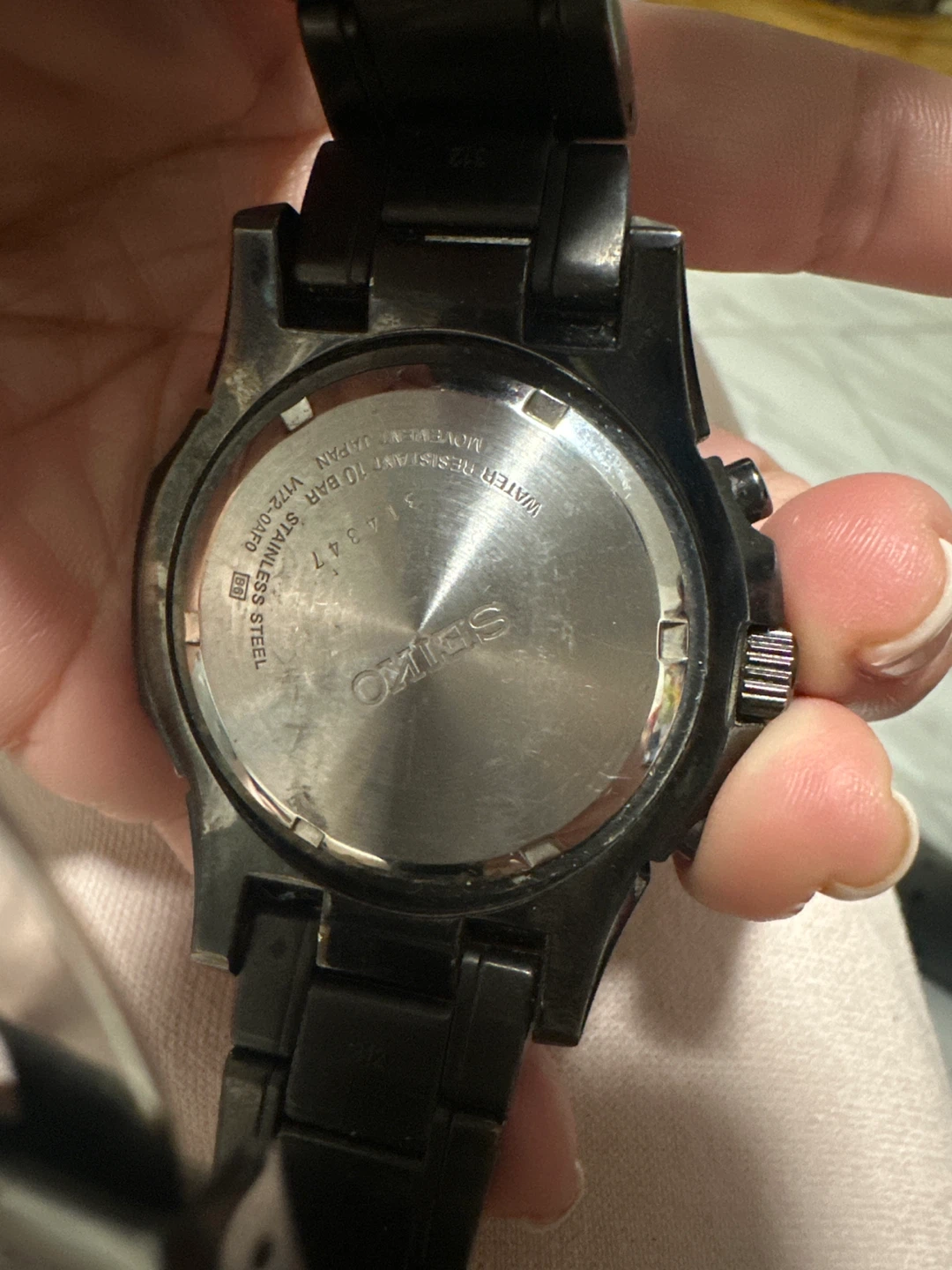 Seiko Men's Black Stainless Steel Watch - photo 3