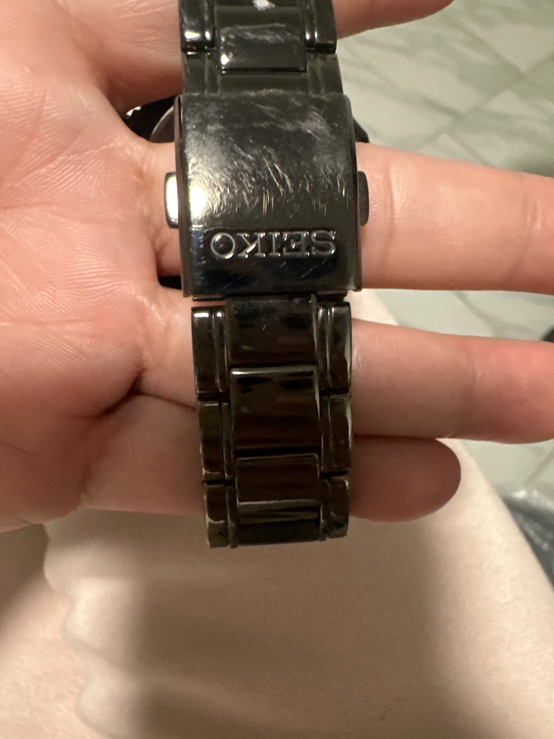 Seiko Men's Black Stainless Steel Watch - photo 2