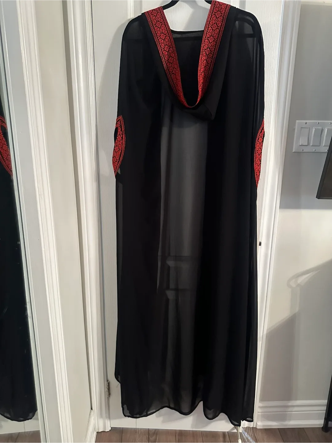 Black Embroidered Sheer Cape image indicator(2)
