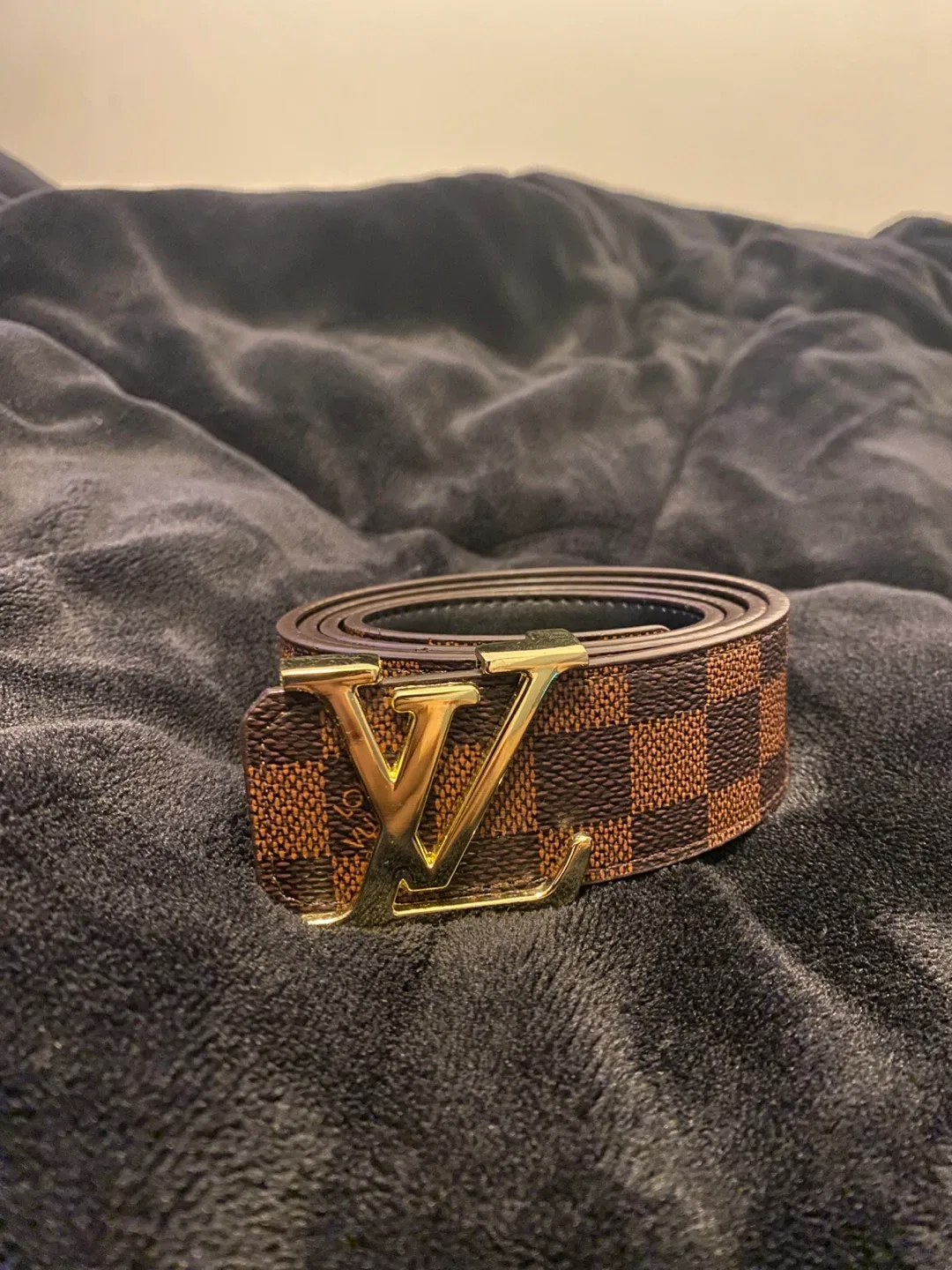 LV Brown Checkered Belt